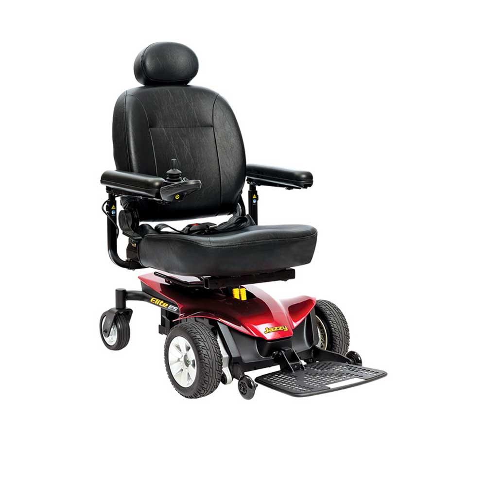 Pride Jazzy electric wheelchair in candy red