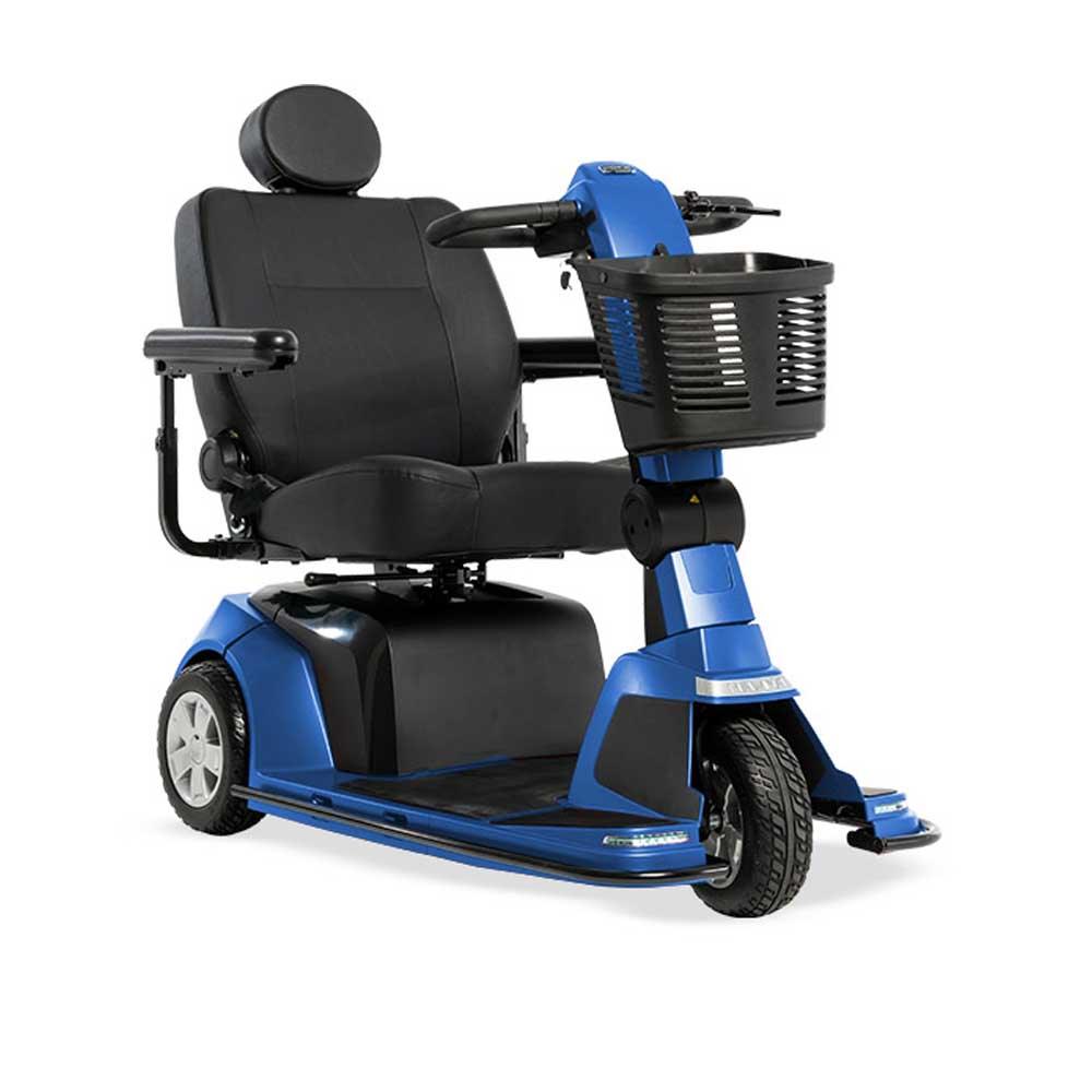 Pride Maxima 3 wheel mobility scooter in ocean blue