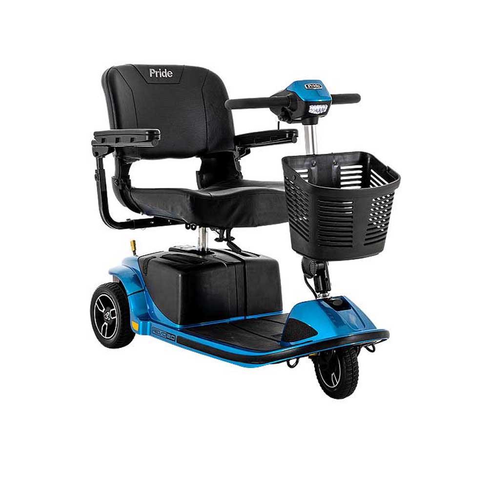 Pride Revo 2.0 3 wheel scooter in light blue